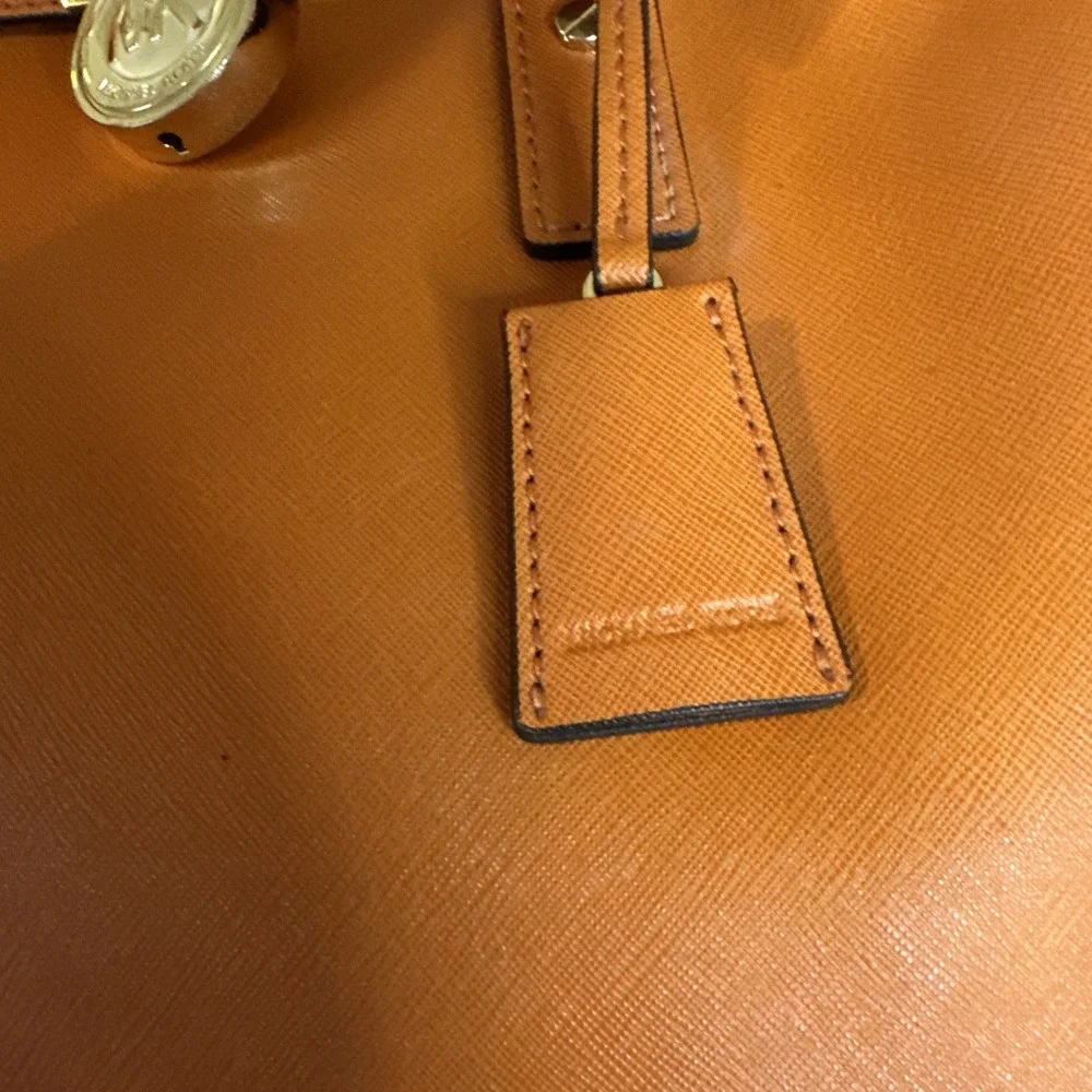 Michael Michael Kors Orange Leather Hamilton Large Tote Bag 14